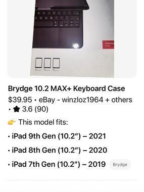 10.2" MAX+ Keyboard Case for iPad - Black does not come with a charger